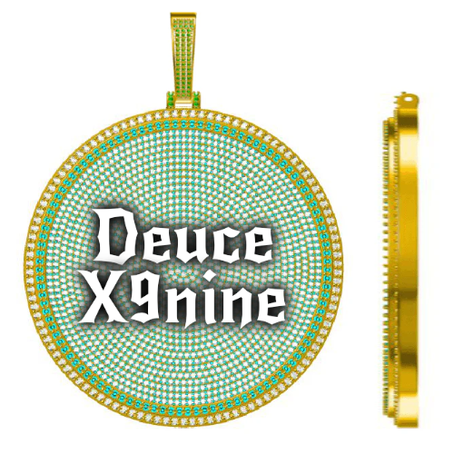 CUSTOM LETTER NECKLACE 3D BIG DISC