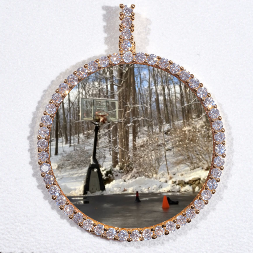LARGE 3D CIRCLE CUSTOM PICTURE PENDANT