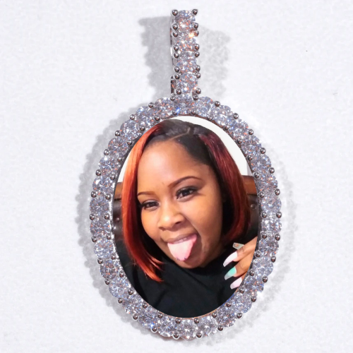 Large 3D Oval Custom Picture Pendant