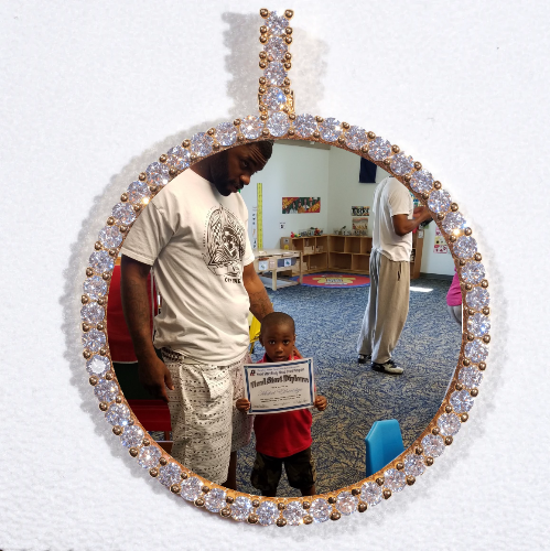 LARGE 3D CIRCLE CUSTOM PICTURE PENDANT