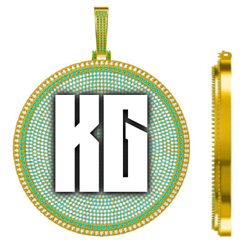 CUSTOM LETTER NECKLACE 3D BIG DISC