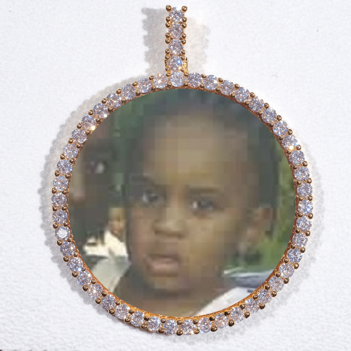 LARGE 3D CIRCLE CUSTOM PICTURE PENDANT