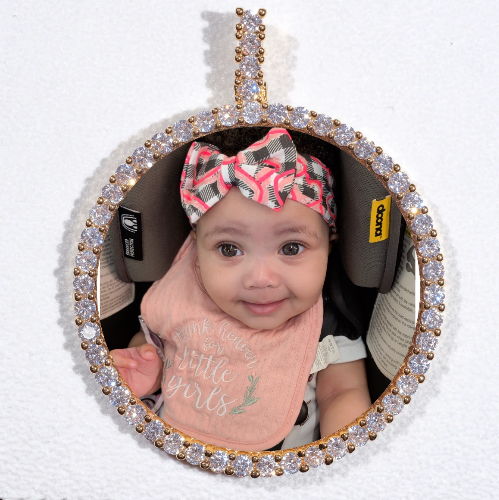 LARGE 3D CIRCLE CUSTOM PICTURE PENDANT
