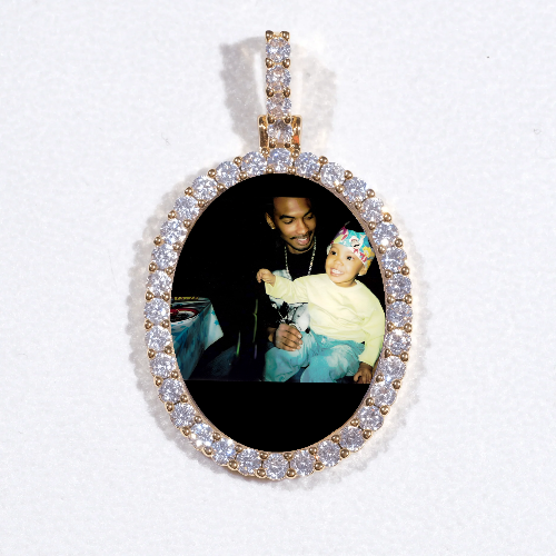 3D Oval Custom Picture Pendant