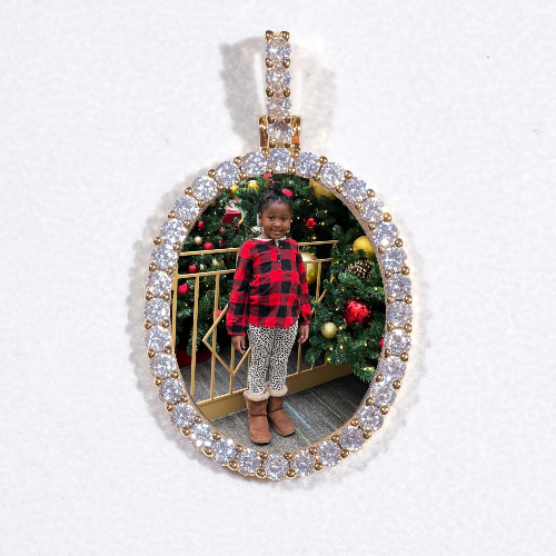 3D Oval Custom Picture Pendant