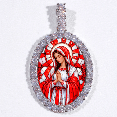 Large 3D Oval Custom Picture Pendant