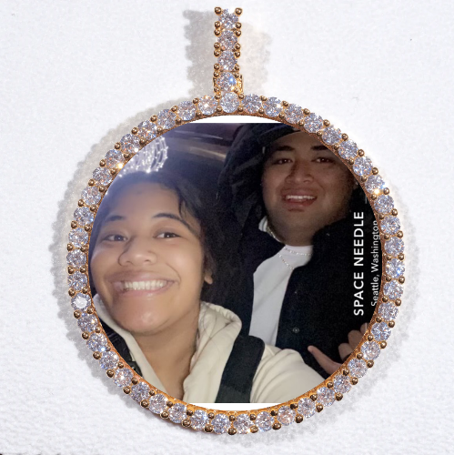 LARGE 3D CIRCLE CUSTOM PICTURE PENDANT