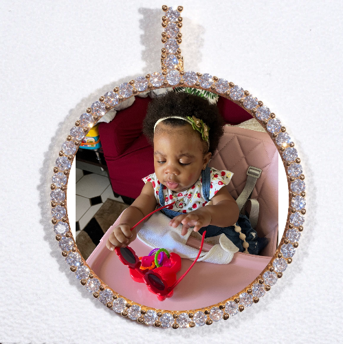 LARGE 3D CIRCLE CUSTOM PICTURE PENDANT