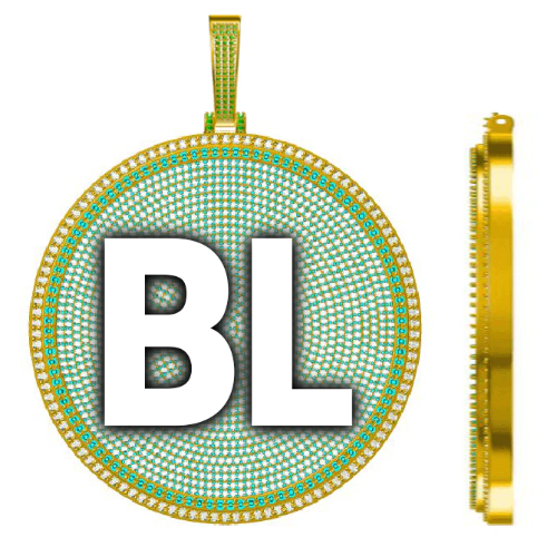 CUSTOM LETTER NECKLACE 3D BIG DISC