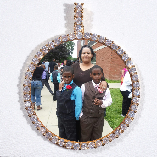 LARGE 3D CIRCLE CUSTOM PICTURE PENDANT