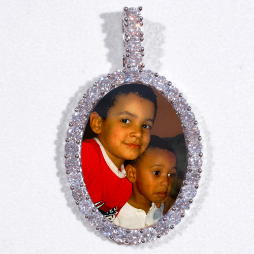 Large 3D Oval Custom Picture Pendant