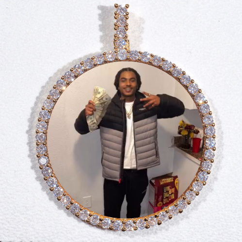 LARGE 3D CIRCLE CUSTOM PICTURE PENDANT