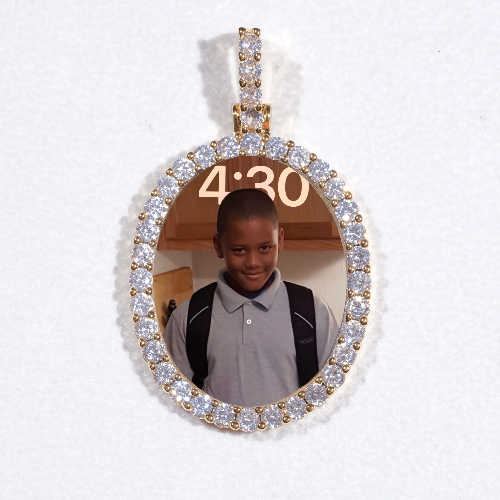 3D Oval Custom Picture Pendant