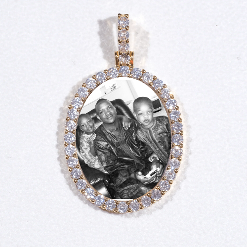 3D Oval Custom Picture Pendant