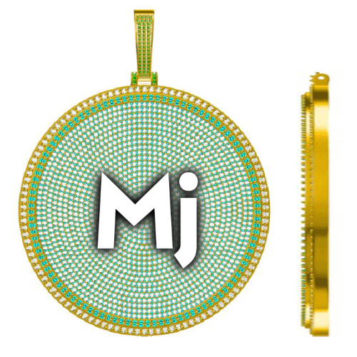 CUSTOM LETTER NECKLACE 3D BIG DISC