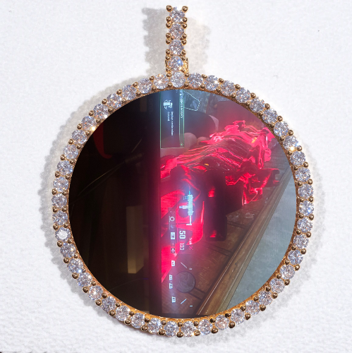 LARGE 3D CIRCLE CUSTOM PICTURE PENDANT