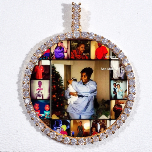 LARGE 3D CIRCLE CUSTOM PICTURE PENDANT