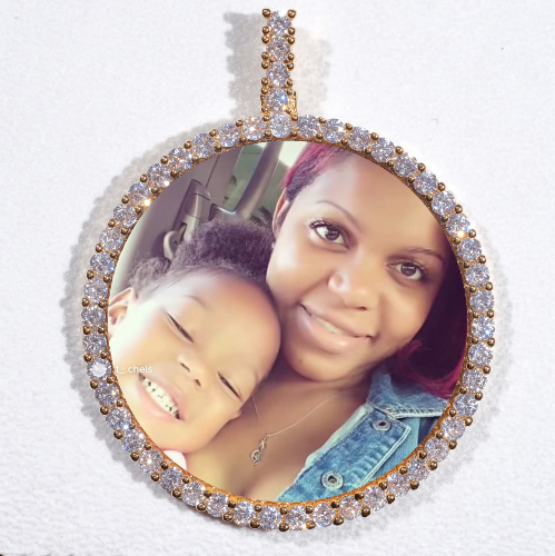 LARGE 3D CIRCLE CUSTOM PICTURE PENDANT