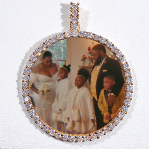 LARGE 3D CIRCLE CUSTOM PICTURE PENDANT