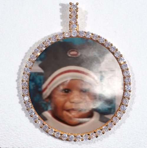 LARGE 3D CIRCLE CUSTOM PICTURE PENDANT