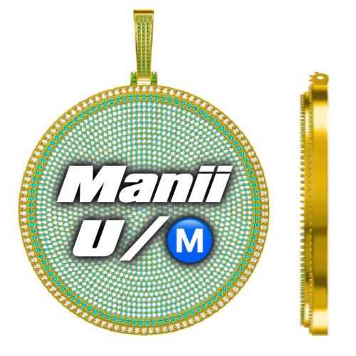 CUSTOM LETTER NECKLACE 3D BIG DISC
