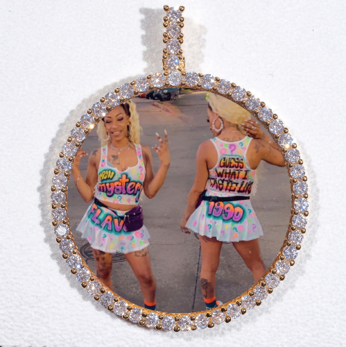 LARGE 3D CIRCLE CUSTOM PICTURE PENDANT