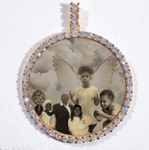 LARGE 3D CIRCLE CUSTOM PICTURE PENDANT
