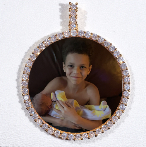 LARGE 3D CIRCLE CUSTOM PICTURE PENDANT