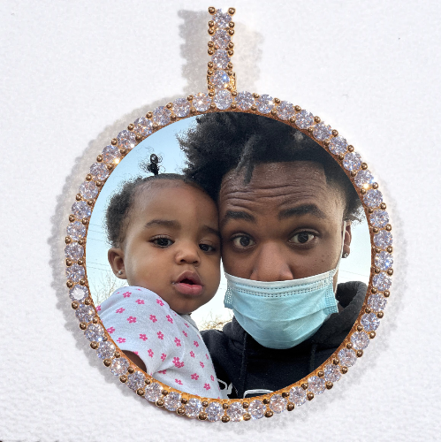 LARGE 3D CIRCLE CUSTOM PICTURE PENDANT