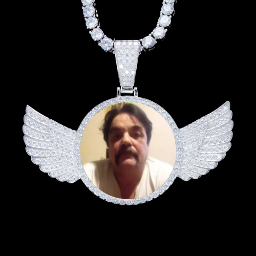 925S & VVS Moissanite 3D Wing Custom Picture Pendant