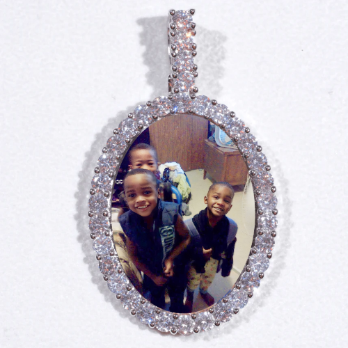 Large 3D Oval Custom Picture Pendant