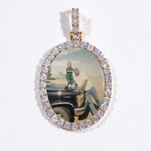 3D Oval Custom Picture Pendant