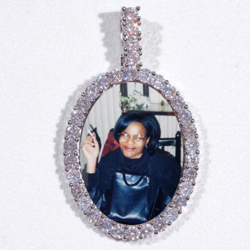 Large 3D Oval Custom Picture Pendant