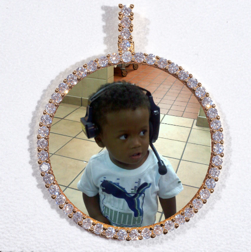 LARGE 3D CIRCLE CUSTOM PICTURE PENDANT