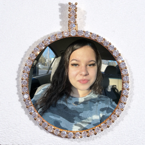 LARGE 3D CIRCLE CUSTOM PICTURE PENDANT