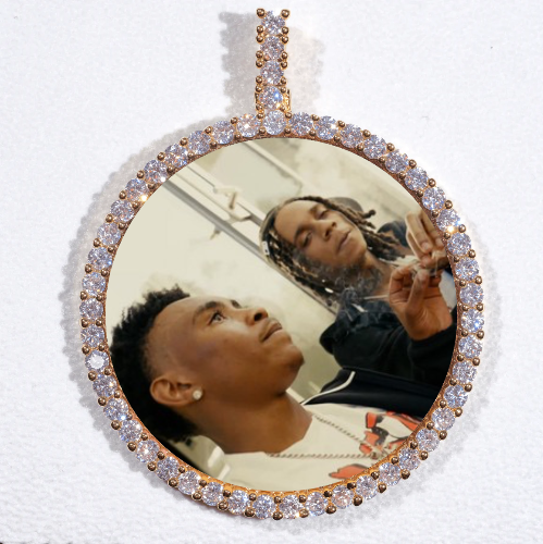 LARGE 3D CIRCLE CUSTOM PICTURE PENDANT