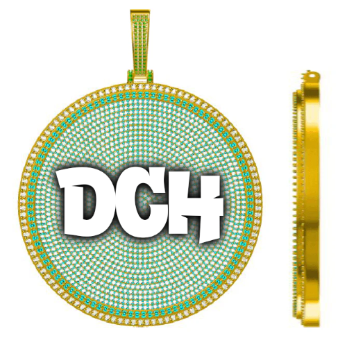 CUSTOM LETTER NECKLACE 3D BIG DISC
