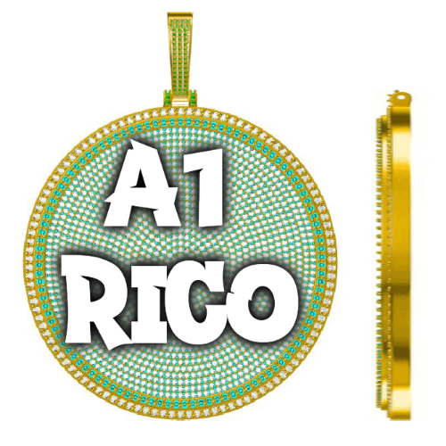 CUSTOM LETTER NECKLACE 3D BIG DISC