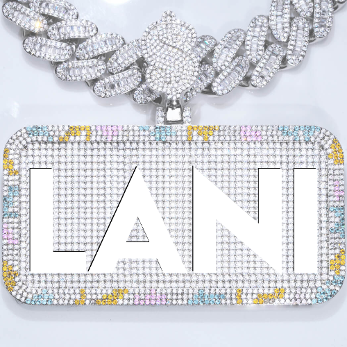 CUSTOM LETTER NECKLACE 3D COLORFUL SQUARE