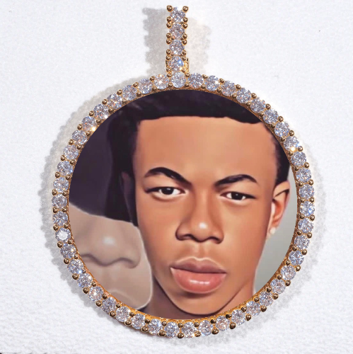 LARGE 3D CIRCLE CUSTOM PICTURE PENDANT