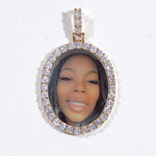 3D Oval Custom Picture Pendant