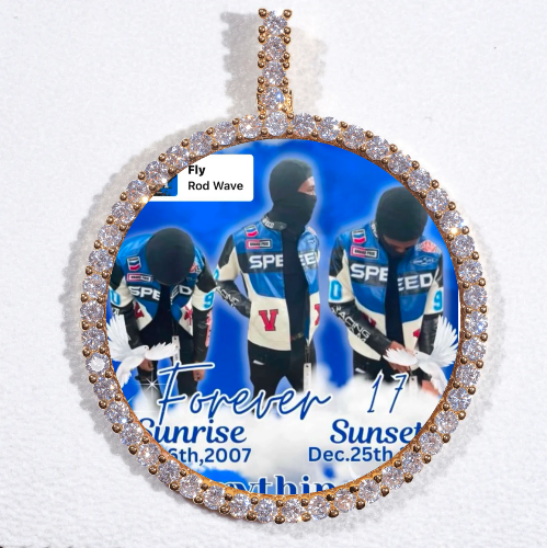 LARGE 3D CIRCLE CUSTOM PICTURE PENDANT