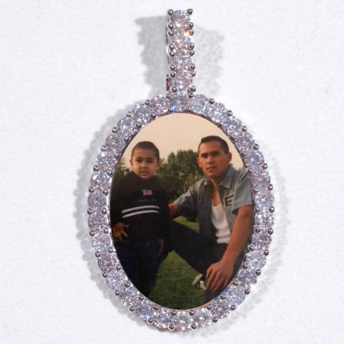 Large 3D Oval Custom Picture Pendant