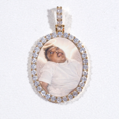 3D Oval Custom Picture Pendant