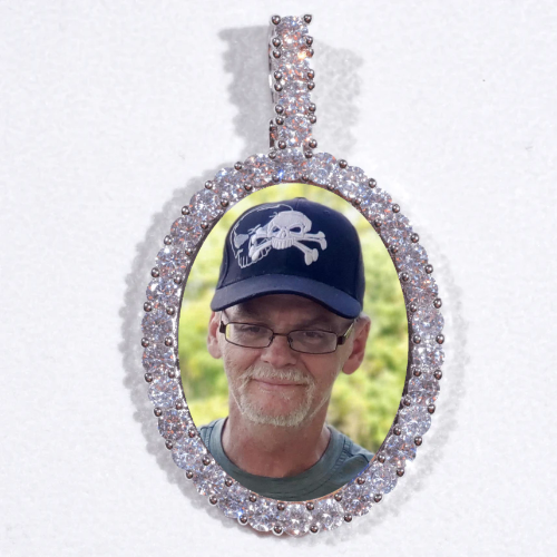 Large 3D Oval Custom Picture Pendant