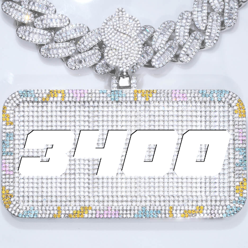 CUSTOM LETTER NECKLACE 3D COLORFUL SQUARE