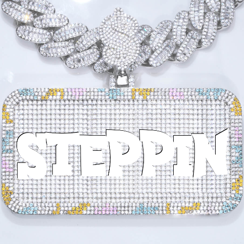 CUSTOM LETTER NECKLACE 3D COLORFUL SQUARE