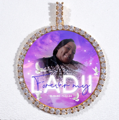 LARGE 3D CIRCLE CUSTOM PICTURE PENDANT