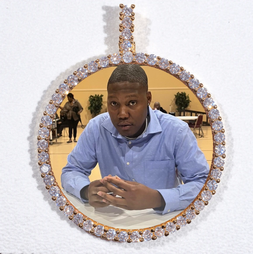 LARGE 3D CIRCLE CUSTOM PICTURE PENDANT