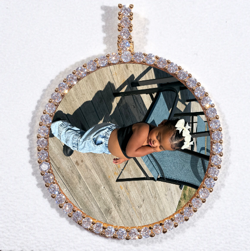 LARGE 3D CIRCLE CUSTOM PICTURE PENDANT